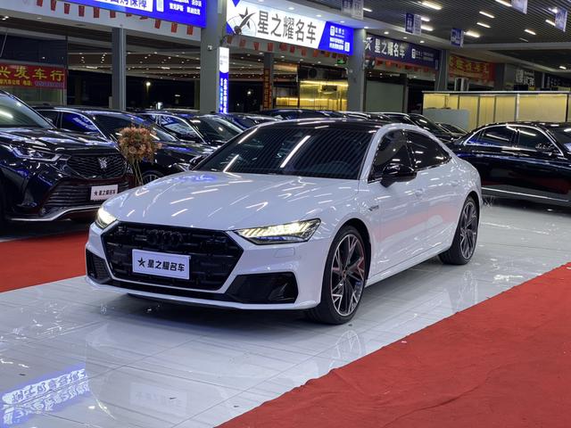 Audi A7L 2022 model 45 TFSI quattro S-line white Master edition