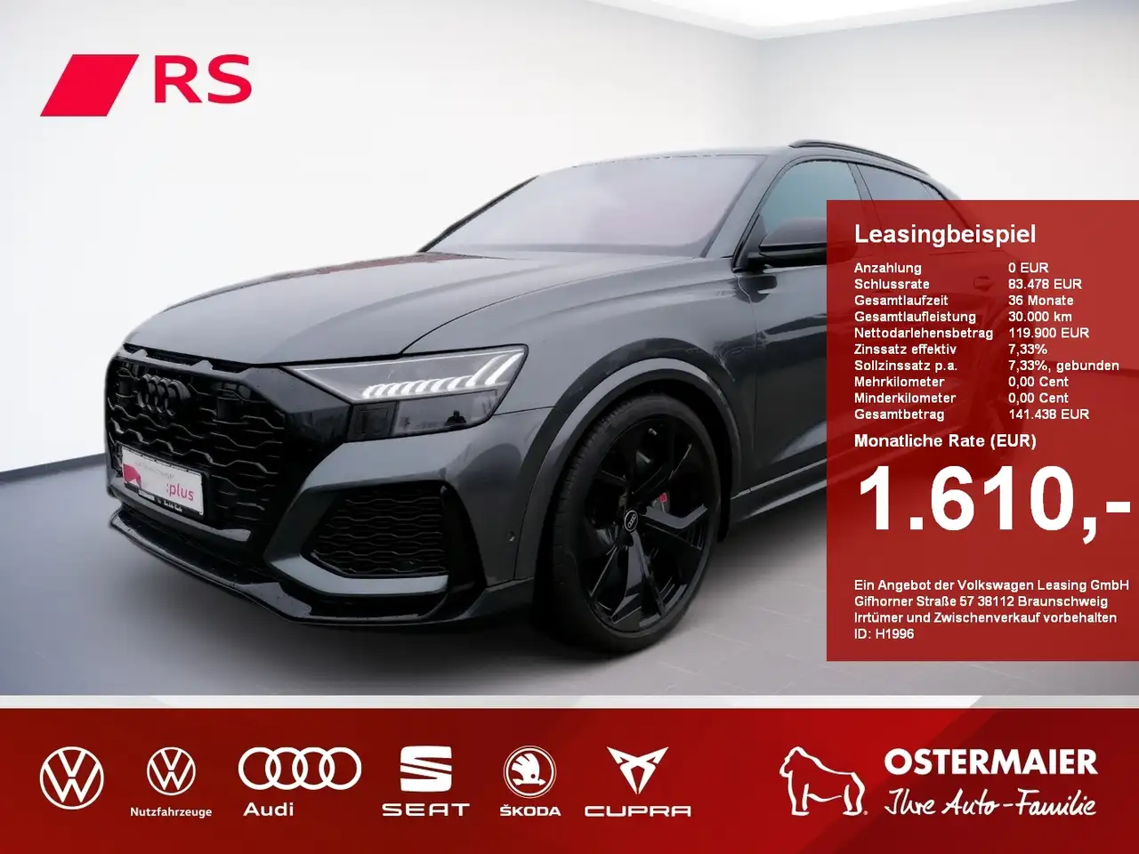 RS Q8RSQ8 600PS NP:185tEUR RS-ESSENTIALS.V305.RS-ABGAS.