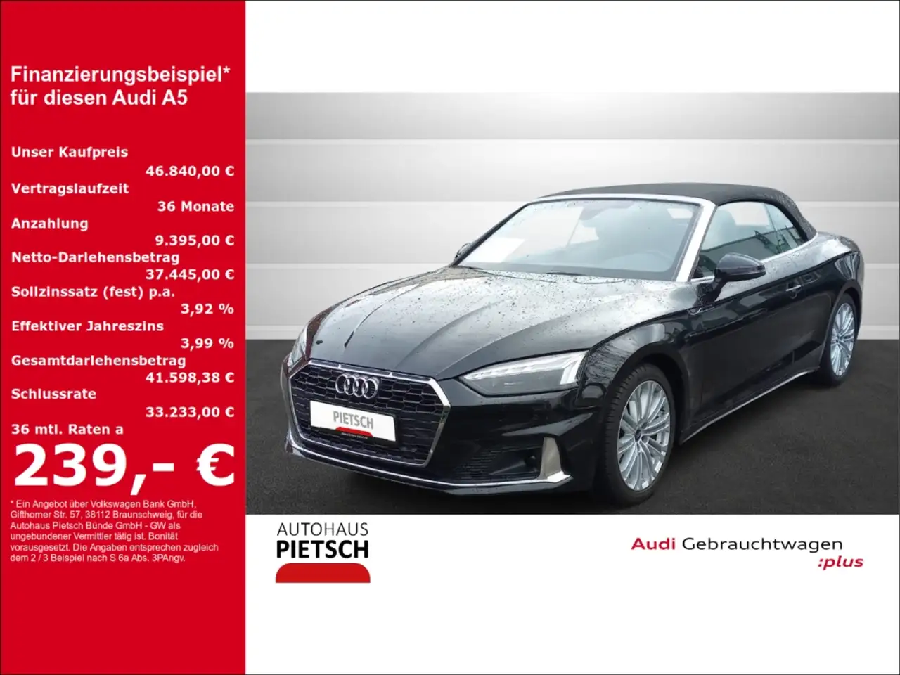 A5Cabriolet 40 TFSI advanced Matrix ACC Keyless