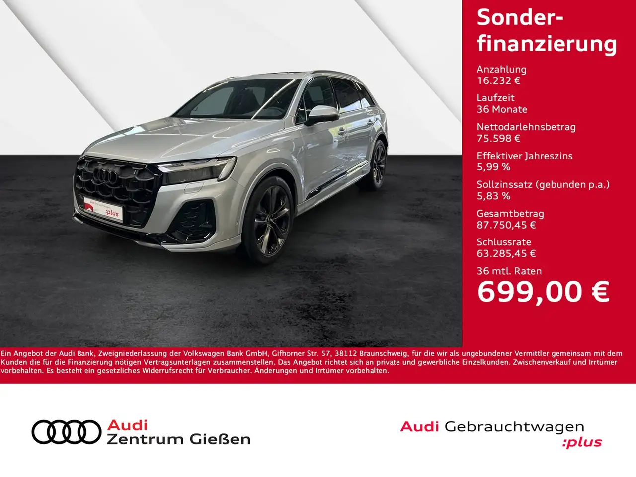 Q750 TDI quattro S line Black B&O AHK PANO 7-Sitzer