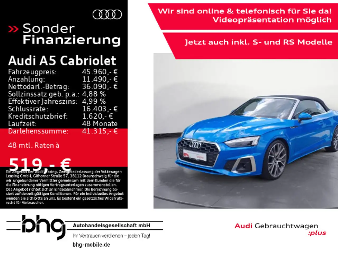 A5A5 Cabrio 40 TFSI quattro S tronic S line