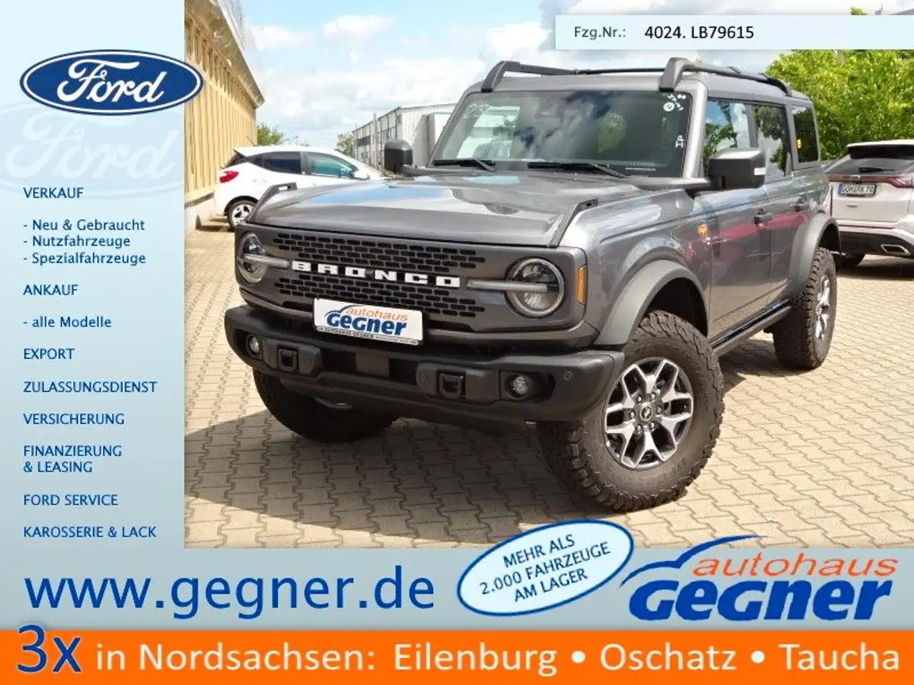 BroncoBadlands 2.7L V6 AT 4x4 360Kam Navi B&O