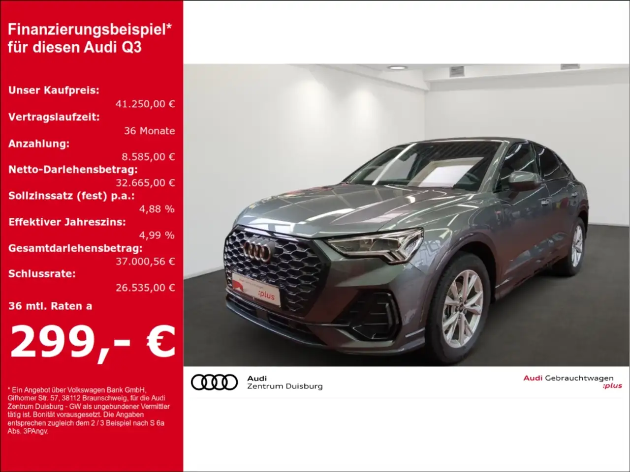 Q3Sportback  Navigation S-line SHG Optik Paket schwa