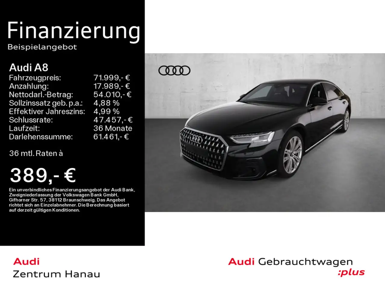 A8L 60 TFSIe quattro*NAVI-PLUS*HUD*LEDER*B&O*MA