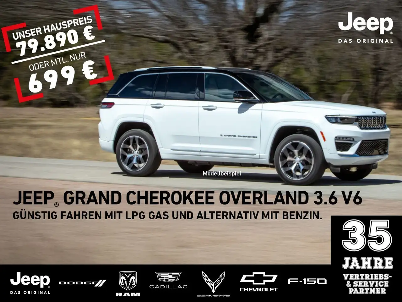 Grand CherokeeOverland 3.6/mtl. 795 EUR o.Anz.