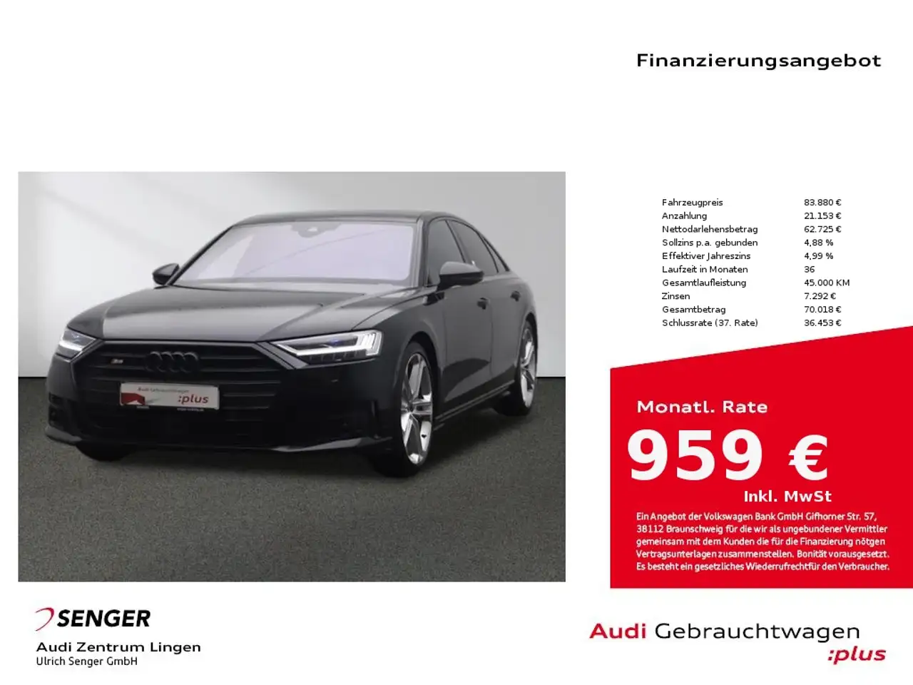 S84.0 TFSI quattro Matrix-LED Panorama B&O AHK