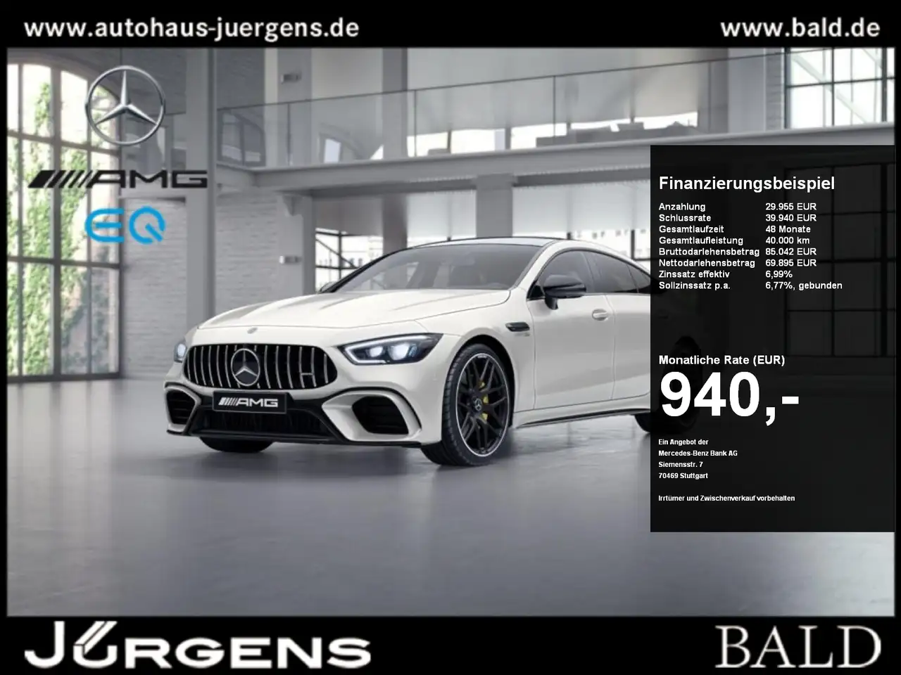 AMG GT63 S 4M+ Pano/Burm/HUD/Sitzklima/Memo/21"