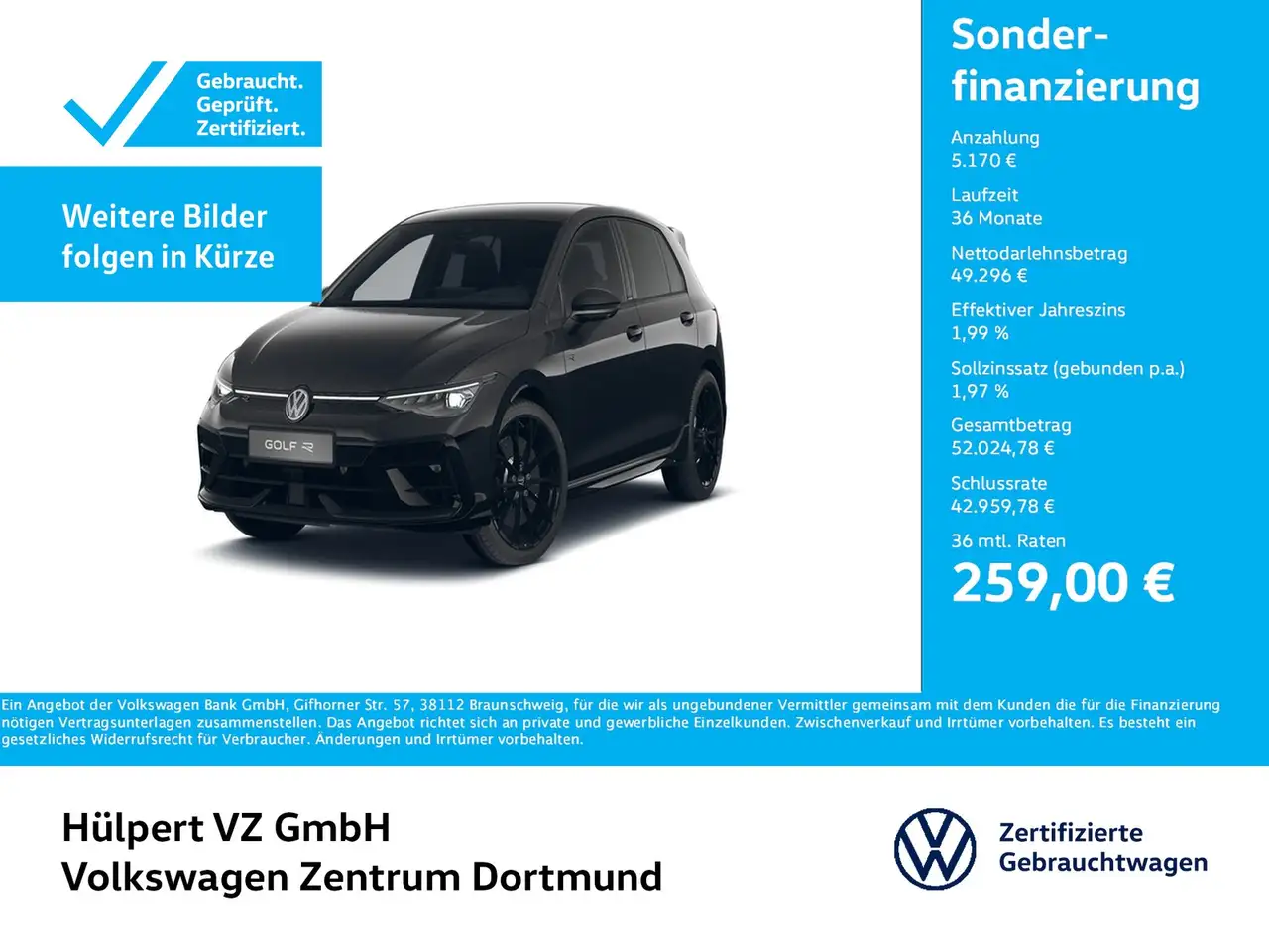 GolfVIII R BLACK EDITION 4X4 AKRAPOVIC LEDER 19Z