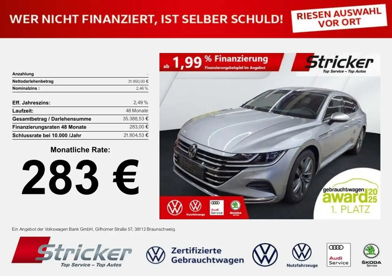 ArteonShooting Brake Elegance 2.0TSI DSG 283,-ohne Anza