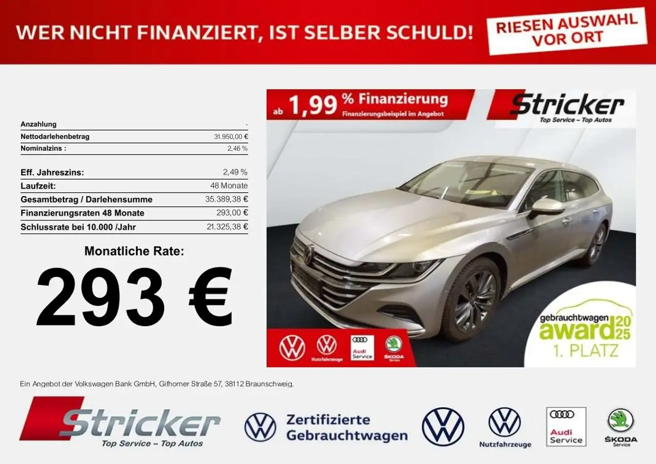 ArteonShooting Brake Elegance 2.0TSI DSG  293,-ohne Anz