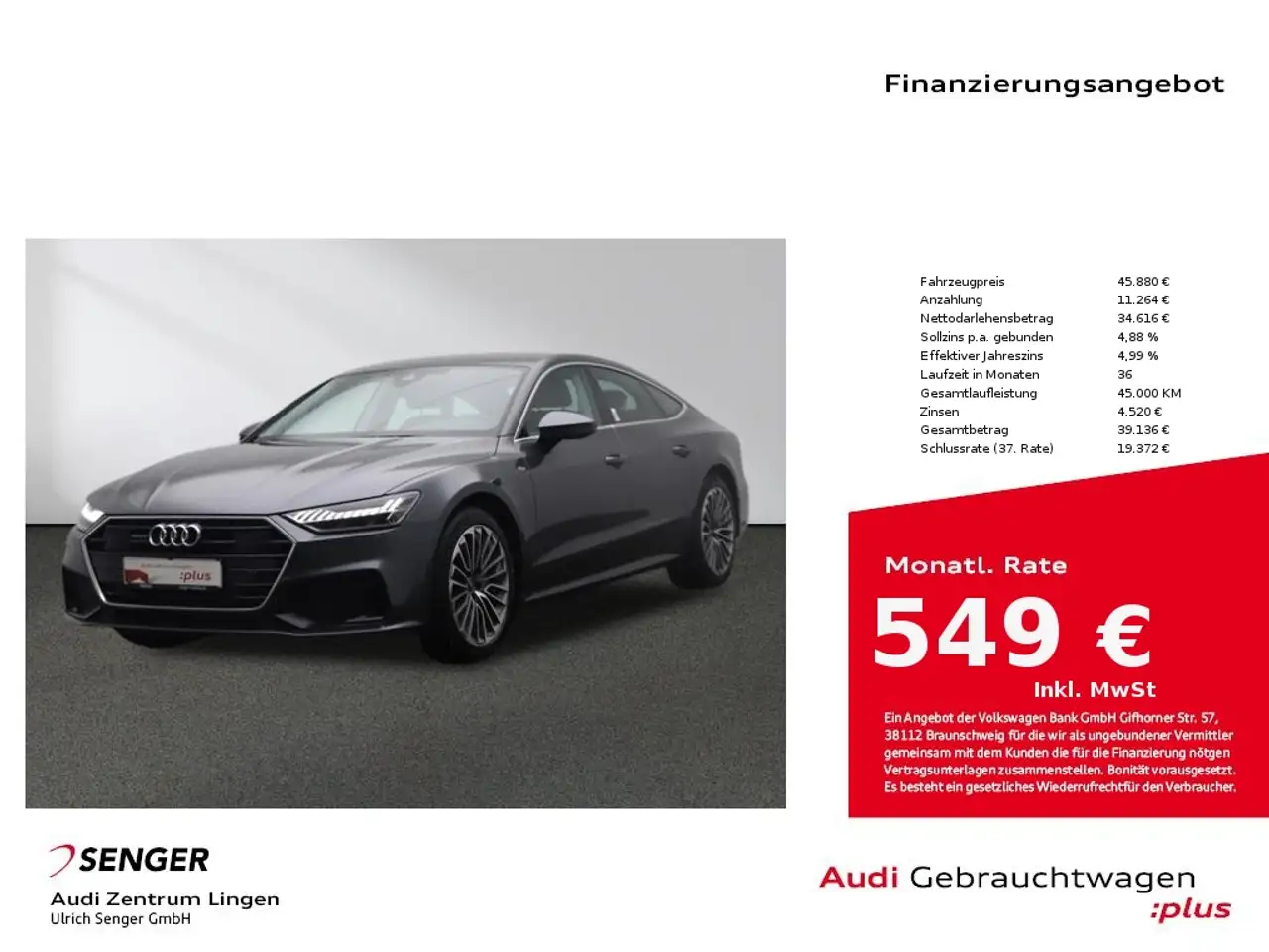 A7Sportback 50 TFSI e quattro MMI Matrix-LED