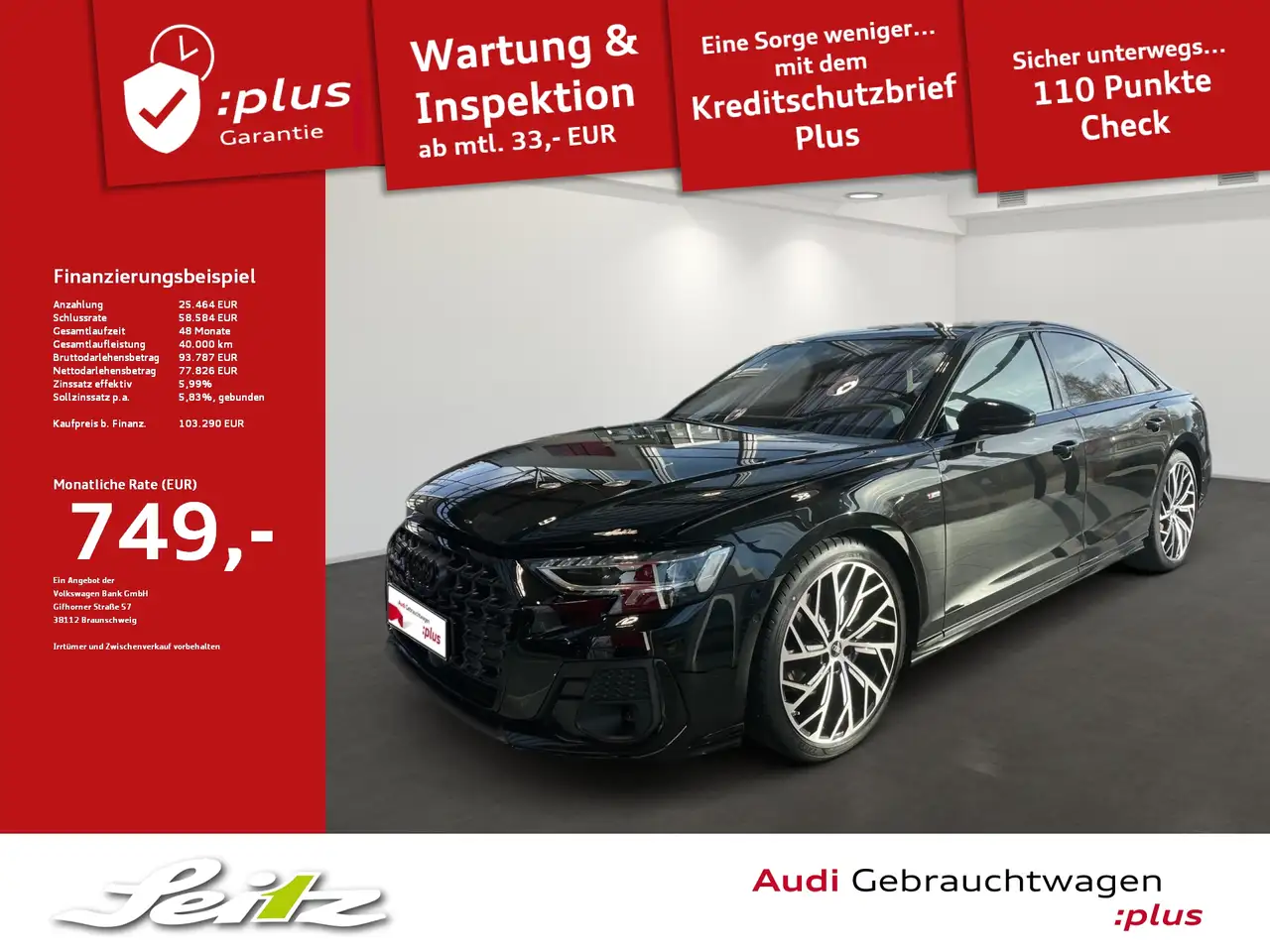 A8Limousine 50 TDI quattro *AHK*HEAD-UP*PANO*NAVI*