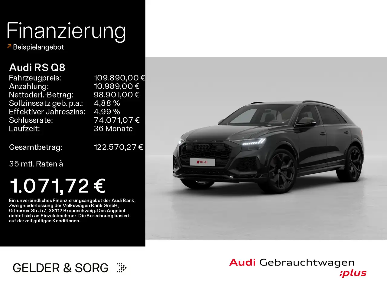 RS Q8305km/h*Keramik*Pano*B&O*Air*Stand*Nachts.