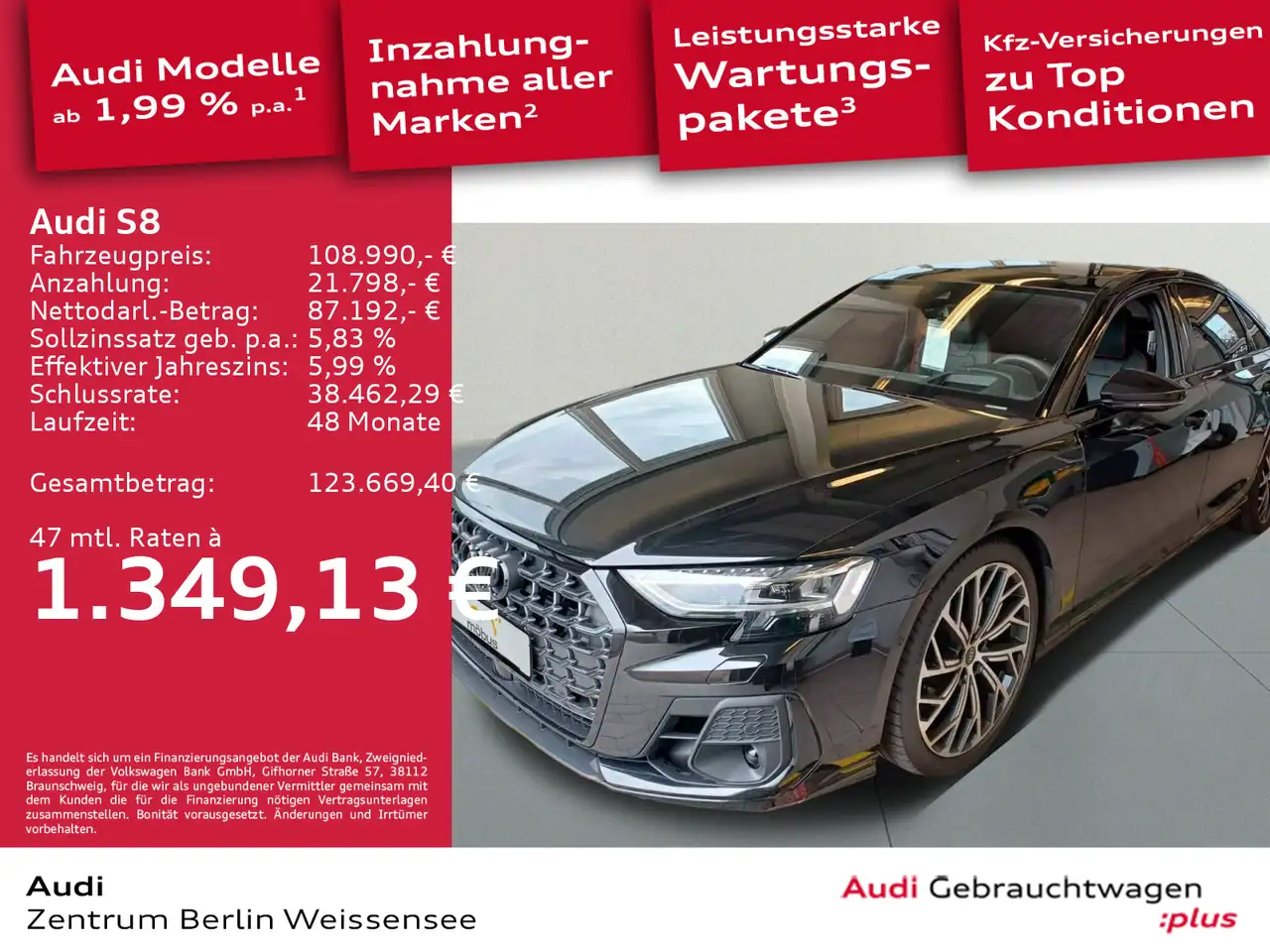 S84.0 TFSI TIP-TR*QUA*AHK*STHZG*PANO*HUD*MATRIX