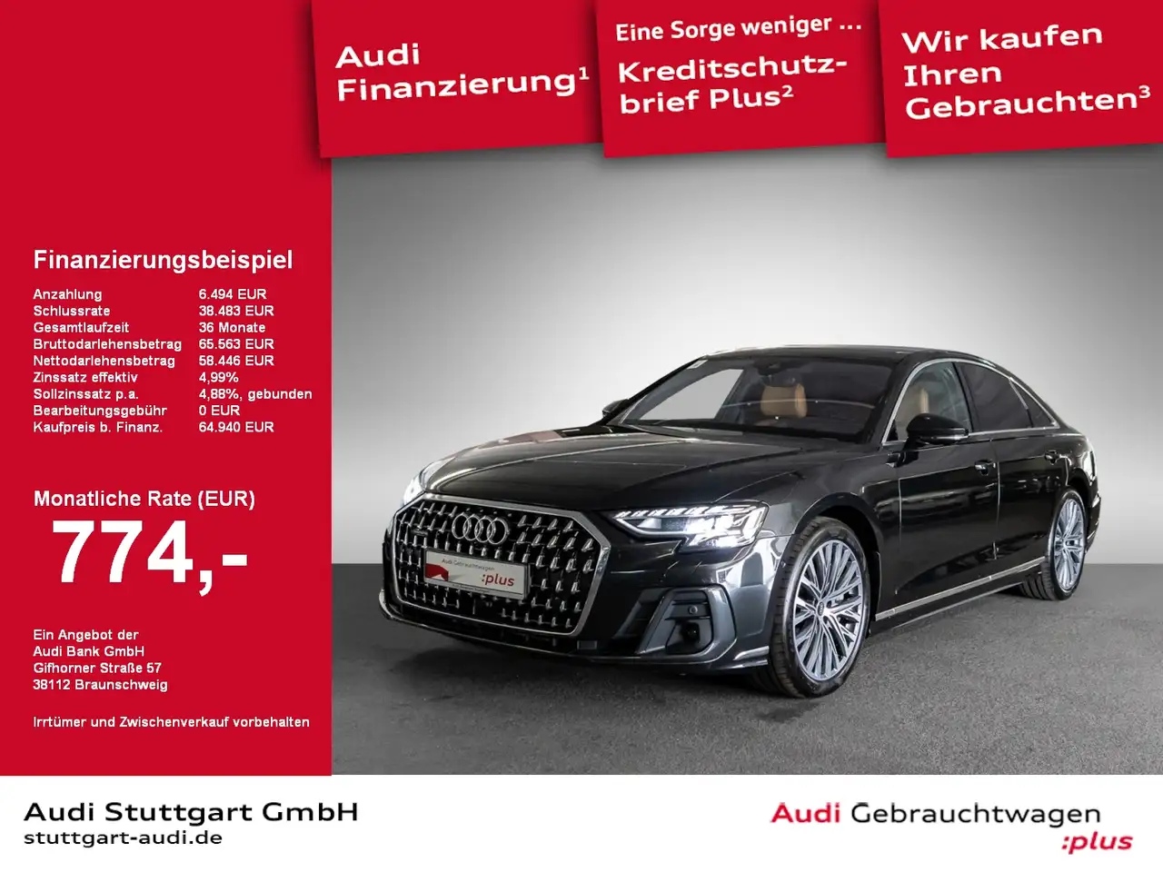 A860 TFSI e Sitzbelüftung B&O Dynamiklenkung