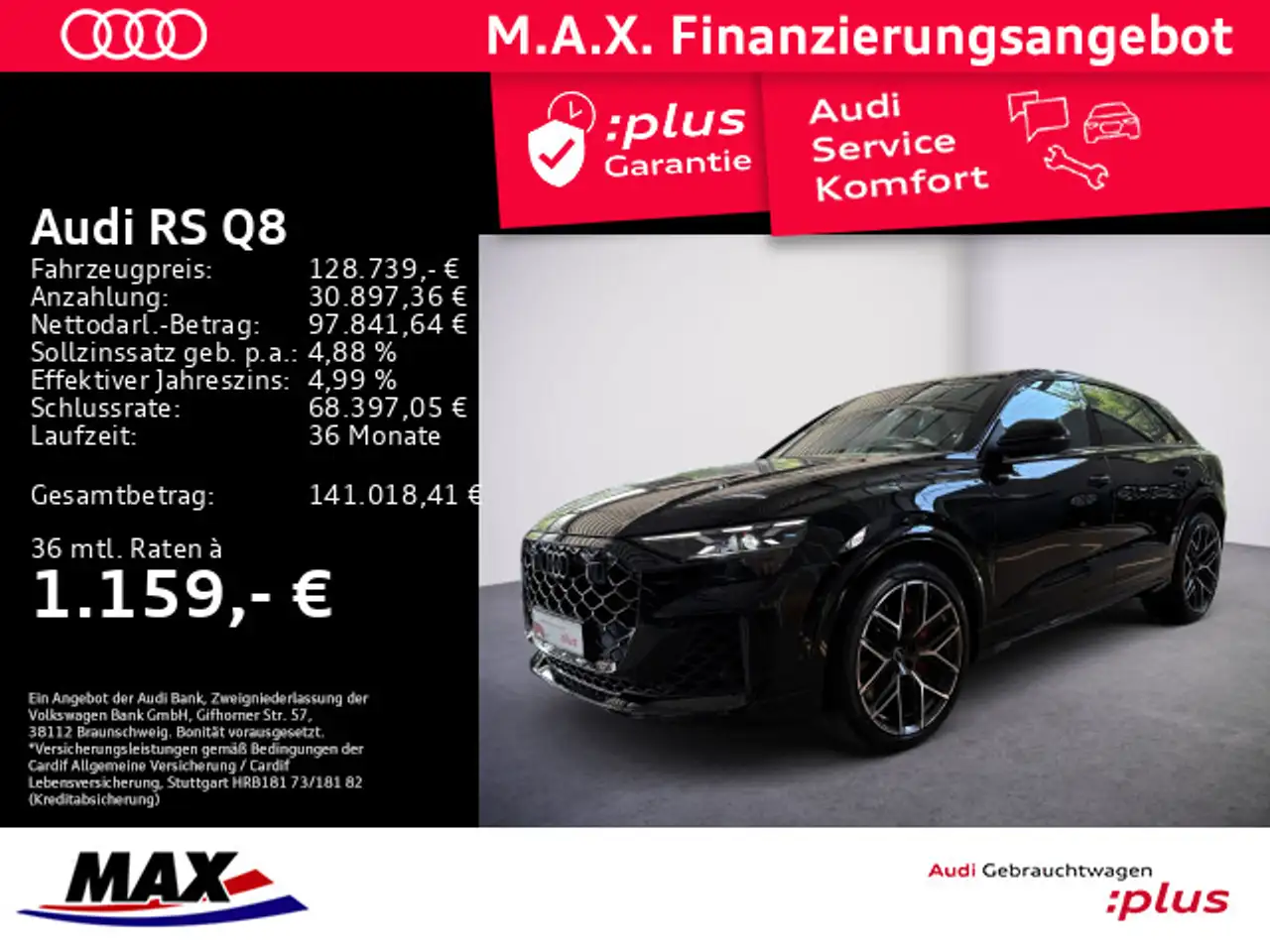 RS Q8RSQ8 4.0 TFSI quattro MATRIX LED+PANO+360°+AHK+