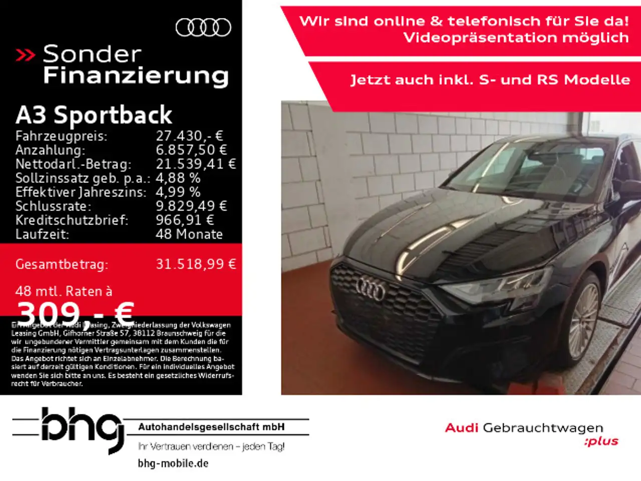 A3advanced 30 TFSI Optik LED KomfortK