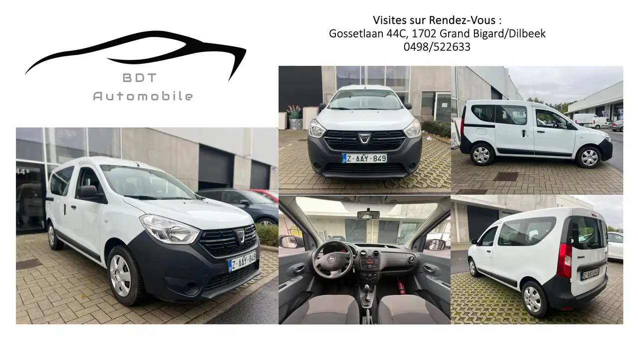 Dokker1.6i Airco Bluethoot Capteur recul 1erProp 12000km